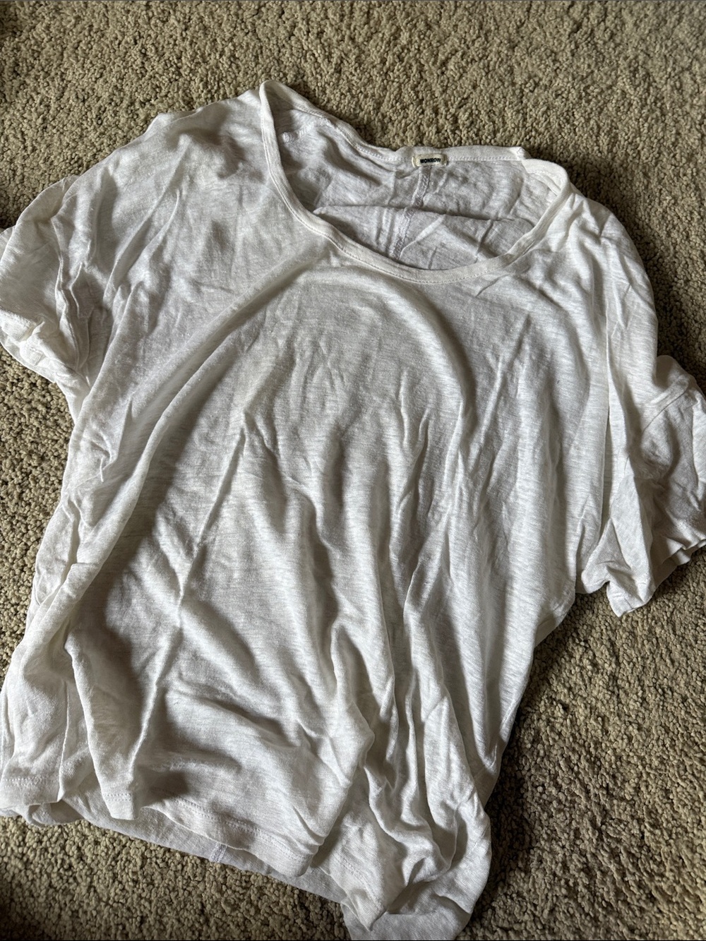 Monroe Everyday White Cotton Relaxed Tee - Women